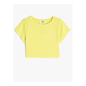 Tricou crop cu aspect texturat