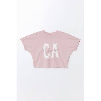 Tricou crop cu imprimeu