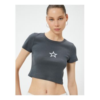 Tricou crop din bumbac
