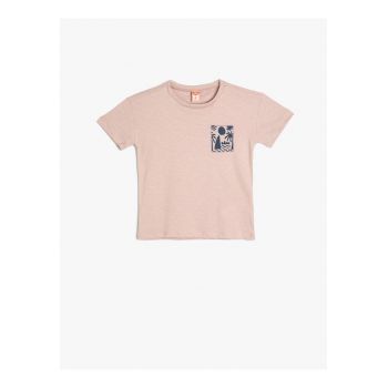 Tricou cu decolteu la baza gatului si imprimeu