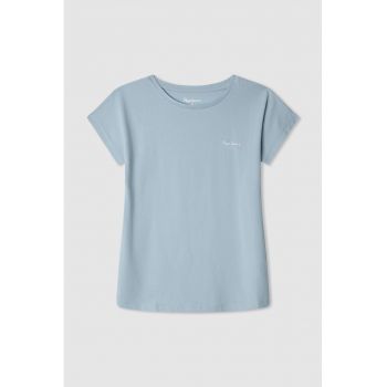 Tricou cu decolteu la baza gatului si logo discret Bloomy N