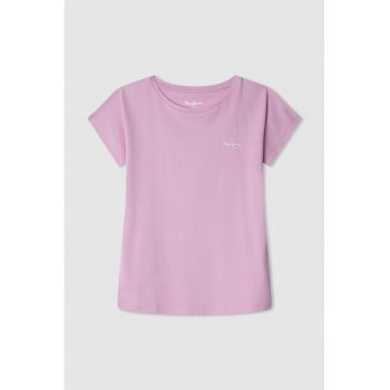 Tricou cu decolteu la baza gatului si logo discret Bloomy N