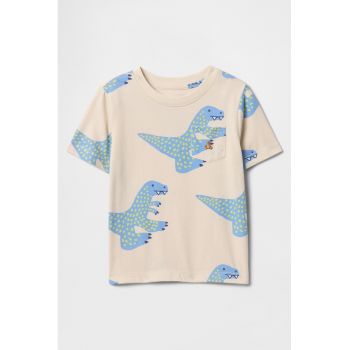 Tricou cu imprimeu si decolteu rotund