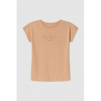 Tricou cu logo din strasuri