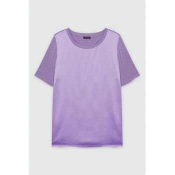 Tricou cu partea frontala de satin