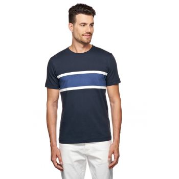 Tricou de bumbac cu decolteu la baza gatului