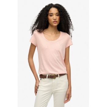Tricou slim fit de bumbac si lyocell