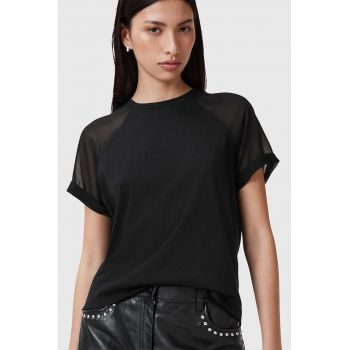 W005JC - Tricou din bumbac cu maneci raglan semitransparente Annie