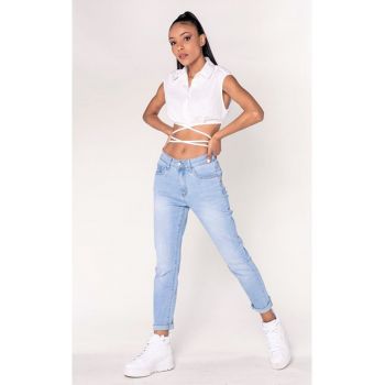 Blugi dama Mom Fit  albastru deschis P189-6 16782