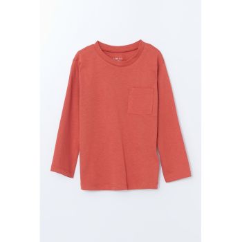 Bluza cu decolteu la baza gatului si buzunar pe piept