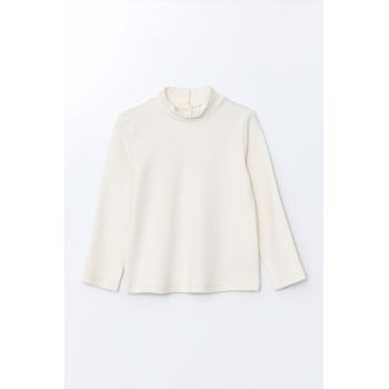 Bluza de bumbac cu guler inalt
