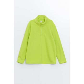 Bluza de trening din fleece cu fermoar scurt