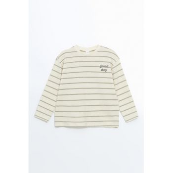 Bluza din amestec de bumbac cu dungi