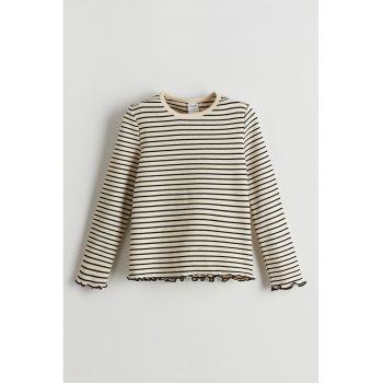 Bluza din amestec de bumbac cu model in dungi