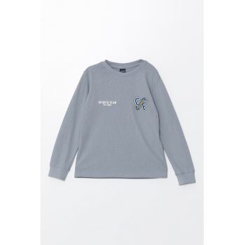 Bluza din bumbac cu decolteu la baza gatului