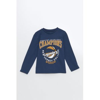 Bluza din bumbac cu imprimeu grafic si text