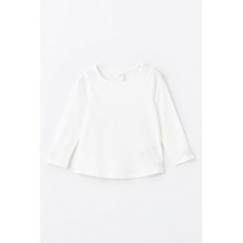 Bluza din bumbac cu model uni