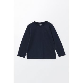 Bluza din bumbac cu model uni