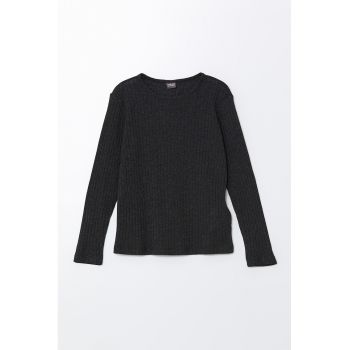 Bluza regular fit cu model uni
