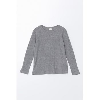 Bluza regular fit cu model uni