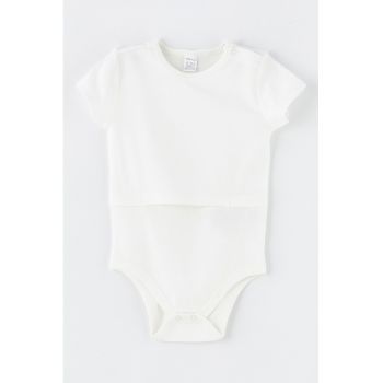 Body din bumbac cu model uni