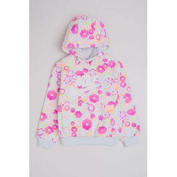 Hanorac cu model floral si logo