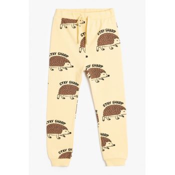 Pantaloni de trening din bumbac cu snur