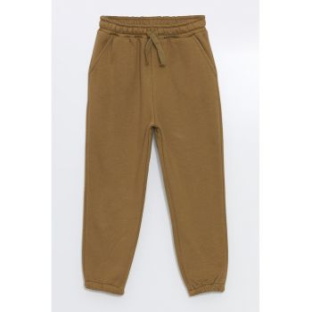 Pantaloni din amestec de bumbac cu talie ajustabila