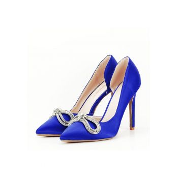 Pantofi albastri cu brosa 6841 04 11321