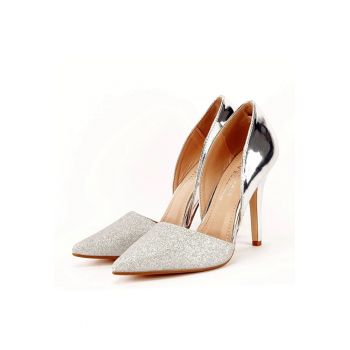 PANTOFI ARGINTII DECUPATI MEGAN 04 1601