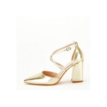Pantofi aurii eleganti 8710 04 12502
