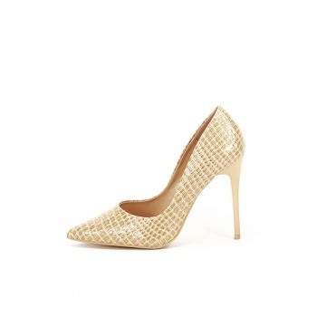 Pantofi bej cu imprimeu Alice 01 7628