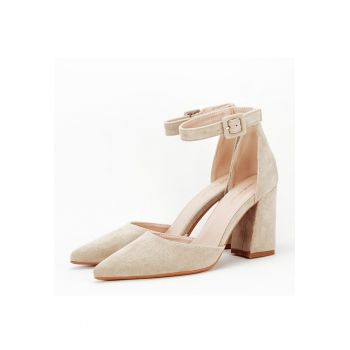 Pantofi bej decupati 8708 04 12440