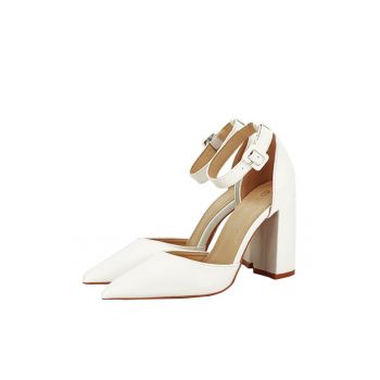 Pantofi eleganti albi BLQ7180 01 11439