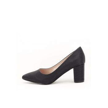 Pantofi negri cu toc gros Narcisa 04 8791