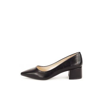 Pantofi negri cu toc mic Elena 01 10177