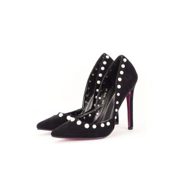 Pantofi negri decupati Carina 04 8769
