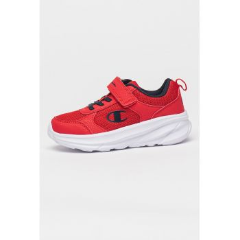 Pantofi sport cu inchidere velcro si insertii din plasa