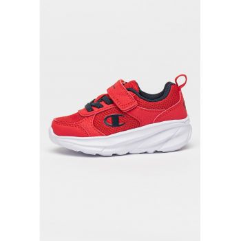 Pantofi sport cu inchidere velcro si segmente din material sintetic