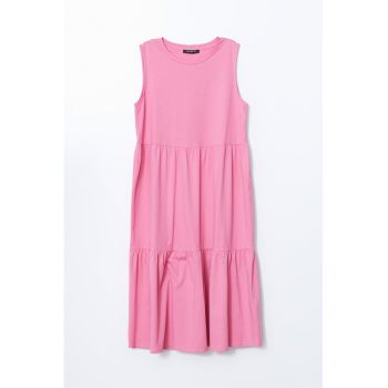 Rochie midi cu decolteu rotund