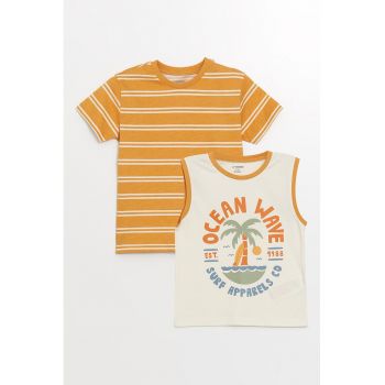 Set de top si tricou din bumbac - 2 piese