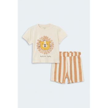 Set de tricou de bumbac si pantaloni scurti - 2 piese