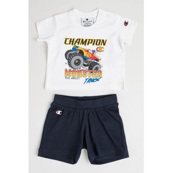 Set de tricou si pantaloni scurti cu imprimeu cu masina - 2 piese