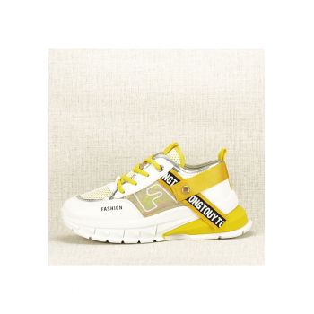 Sneakers alb cu galben Mara M4 6202