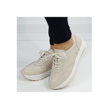 Sneakers bej din piele naturala 5091 M6 16486