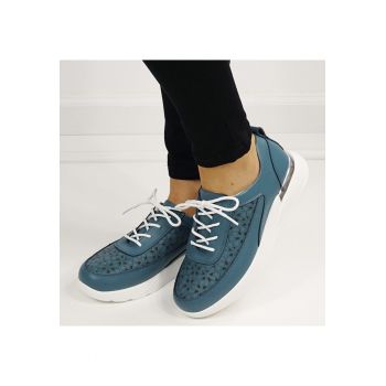 Sneakersi albastri din piele naturala 5108 M7 16448