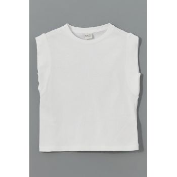 Top din bumbac cu model uni