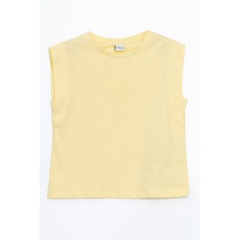 Top din bumbac cu model uni
