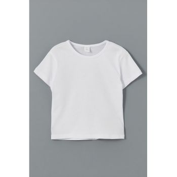 Tricou cambrat cu model uni