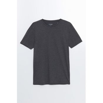 Tricou de bumbac cu decolteu rotund